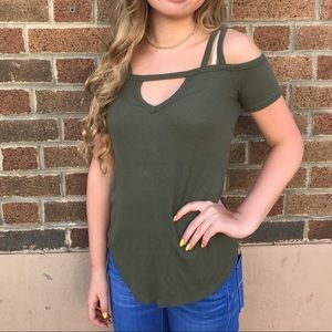 Green Cutout American Eagle Top